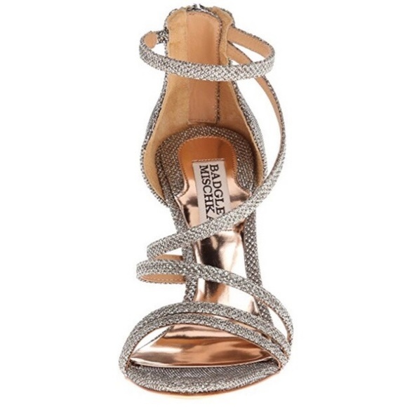 Badgley Mischka Landmark metallic strappy heel 8.5 - Picture 3 of 8